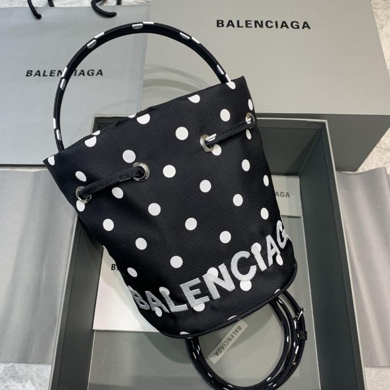 Balenciaga Bags 656682 nylon cloth polka dot black